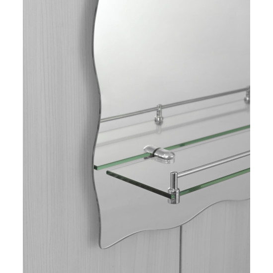 Зеркало настенное Zerix MIRRA MRZ02-450x600x105 прямоугольное с дугообразным верхом и фигурами по бокам