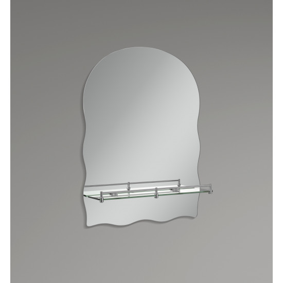 Зеркало настенное Zerix MIRRA MRZ02-450x600x105 прямоугольное с дугообразным верхом и фигурами по бокам