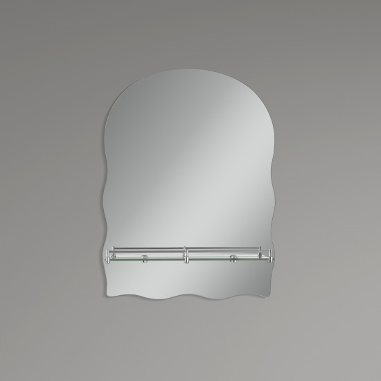 Зеркало настенное Zerix MIRRA MRZ02-450x600x105 прямоугольное с дугообразным верхом и фигурами по бокам