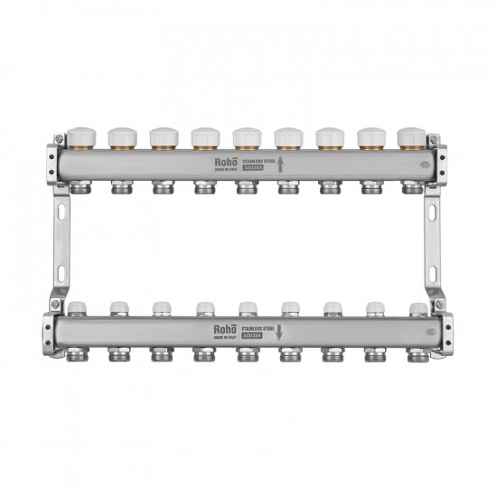 Колектор з термостатичними та запірними клапанами Roho R805-09M - 1"х 9 вих. (RO1040)
