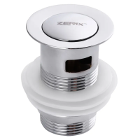 Донный клапан для раковины с перепуском Zerix LR66-2 автоматический (Click-Clack) (Цвет хром) 1 1/4''