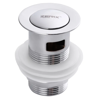 Донний клапан для раковини з переливом Zerix LR66-2 автоматичний (Click-Clack) (Колір хром) 1 1/4''