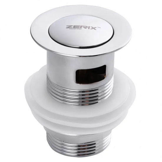 Донний клапан для раковини з переливом Zerix LR66-2 автоматичний (Click-Clack) (Колір хром) 1 1/4''