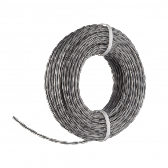 Жилка для тримера "Кручений квадрат з кордом" 3 мм Polax 15 м (70-087)