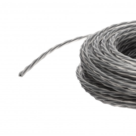 Жилка для тримера "Кручений квадрат з кордом" 3 мм Polax 15 м (70-087)