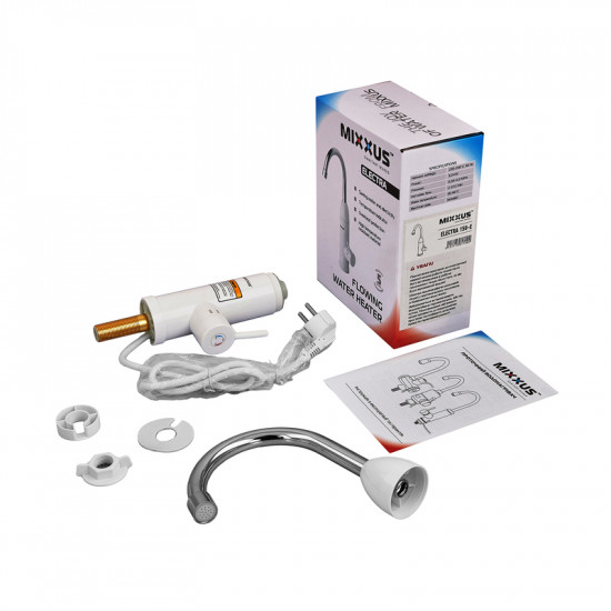 Водонагрівач MIXXUS Electra 150-E 3,3 kW проточний, з індикатором температури, на мийку (MI8170) Водонагрівач MIXXUS Electra 150-E 3,3 kW проточний, з індикатором температури, на мийку (MI8170)