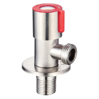 Кран для подключения сантехприборов Champion VAL-02 1/2x1/2 из нержавеющей стали SUS304 (красный) (CH6194)