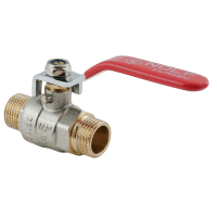 Кран шаровой Nolf classic NFC.631-06-1/2" MM ШШВ, ручка "рычаг" красная (NF3137)