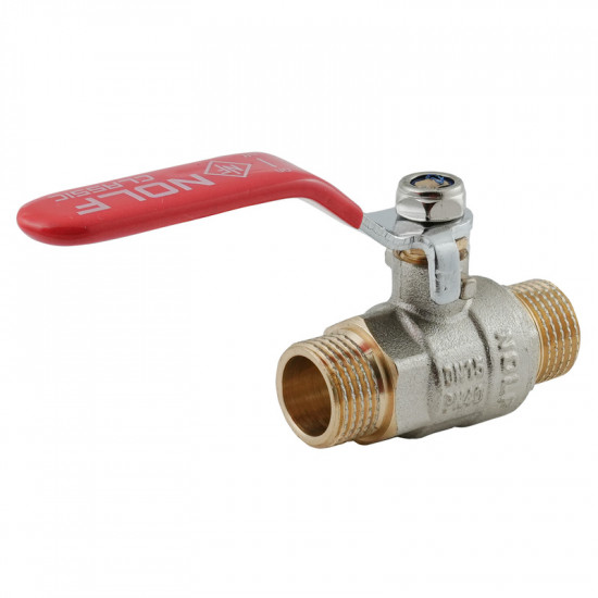 Кран кульовий Nolf classic NFC.631-06-1/2" MM ШШВ, ручка "важіль" червона (NF3137)