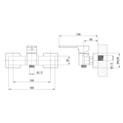 Змішувач для ванни Mixxus Premium DANTE 009 EURO (MI6790)