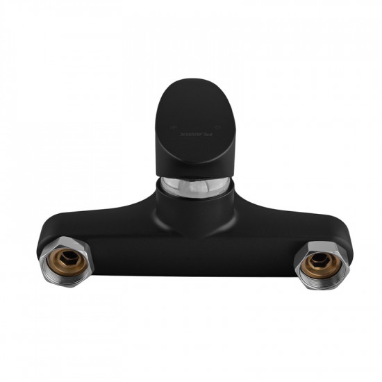 Смеситель для ванны Plamix CEZAR-009 EURO SET Matte black, с шлангом, лейкой и кронштейном (PM0693)
