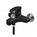 Смеситель для ванны Plamix CEZAR-009 EURO SET Matte black, с шлангом, лейкой и кронштейном (PM0693)