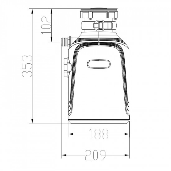 Подрібнювач харчових відходів Koer FWD-01-1 - Powerful (750Вт, індукційний двигун) (KR4912)