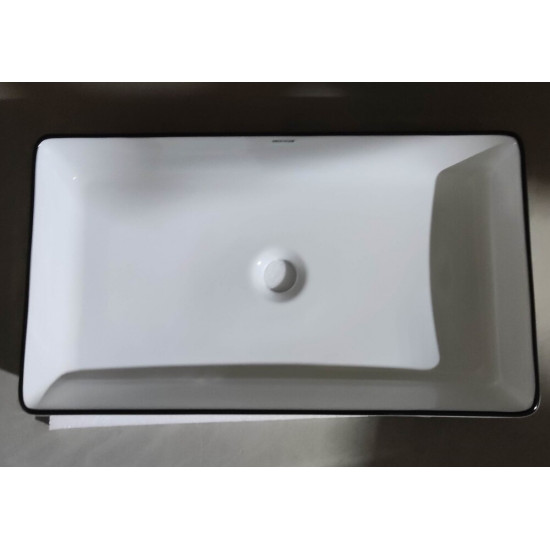 Раковина накладна Mixxus Premium QUADRO-0107 EDGE BLACK 600х340х110mm (MP6521)