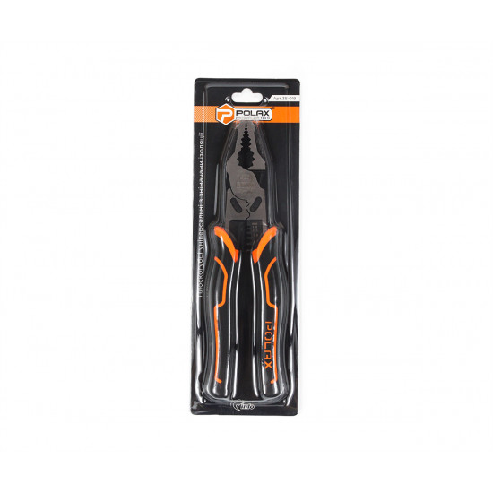 Плоскогубці - пасатижі універсальні Polax зі знімачами ізоляції, 4.0, 2.5, 2.0, 1.5, 1.0 мм, 225 мм (35-019)