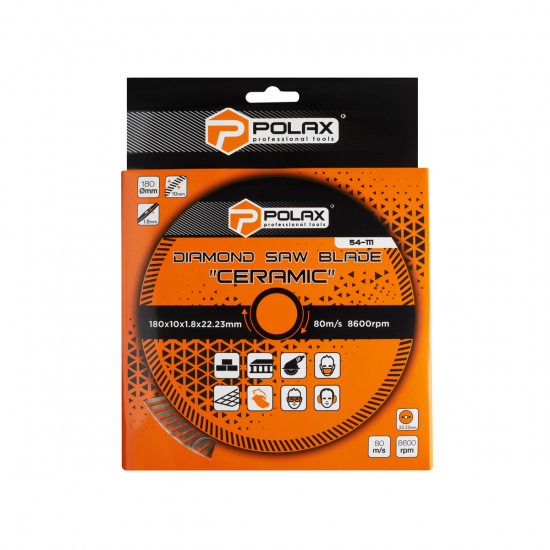 Диск отрезной алмазный Ceramic Polax 180x1.8x22.23 мм (54-111)
