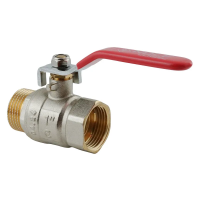 Кран шаровый Nolf classic NFC.621-10-1" FM ГШВ, ручка "рычаг" красная (NF3140)