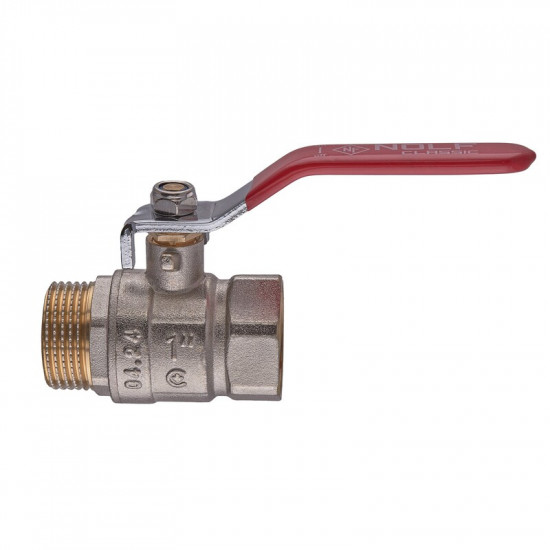 Кран кульовий Nolf classic NFC.621-10-1" FM ГШВ, ручка "важіль" червона (NF3140)