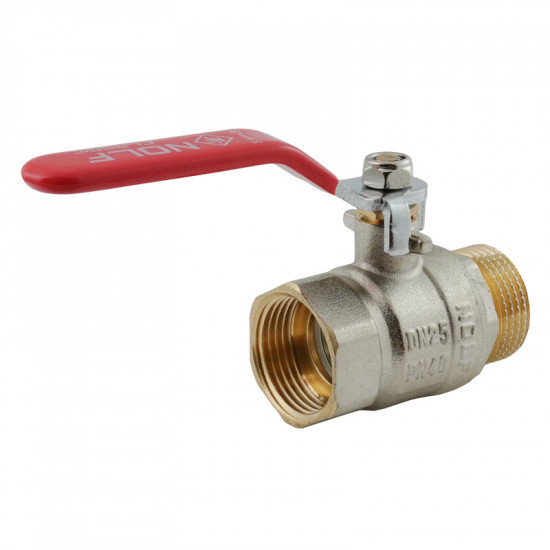 Кран кульовий Nolf classic NFC.621-10-1" FM ГШВ, ручка "важіль" червона (NF3140)