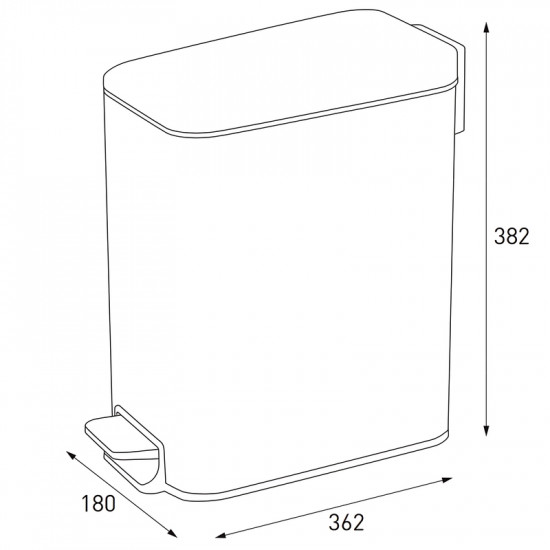 Ведро для мусора с плавным закрытием прямоугольное Mixxus Diverse-TC0312 SS Цвет 12л цвет нержавейка