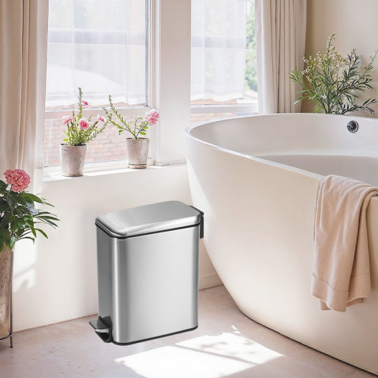 Ведро для мусора с плавным закрытием прямоугольное Mixxus Diverse-TC0312 SS Цвет 12л цвет нержавейка