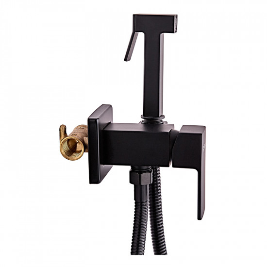 Змішувач для гігієнічного душу Zerix LEB9-123 Black (з лійкою) (кол. чорний) (ZX5572)