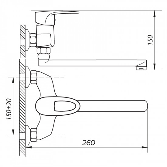 Змішувач для кухні Zerix NST 181 (ZX2773)