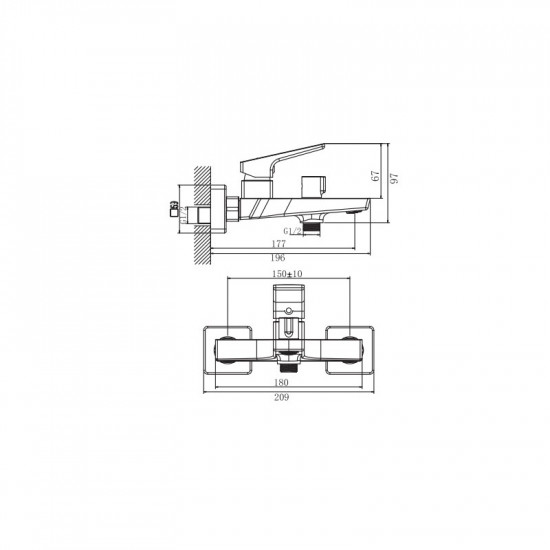 Змішувач для ванни Haiba Turin 009 Euro (8 шт/ящ)