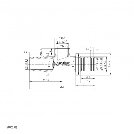Трубка Т-подібна для приєднання радіатора Koer KA.D20-20-250 (KR4906)