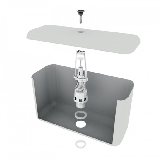 Арматура спускна Zerix AS-01 з одним режимом зливу (хромована кнопка) (ZX4965)