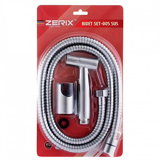 Набір для гігієнічного душу Zerix BIDET SET-005.SUS з нержавіючої сталі SUS304 упаковка блістер (ZX