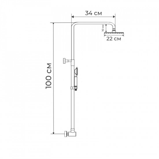 Душова колона (без змішувача) Zerix DK-003 (ZX3095)