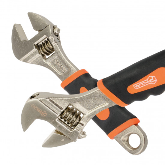 Ключ розвідний Polax з прогумованою рукояткою 150 мм (25-017)