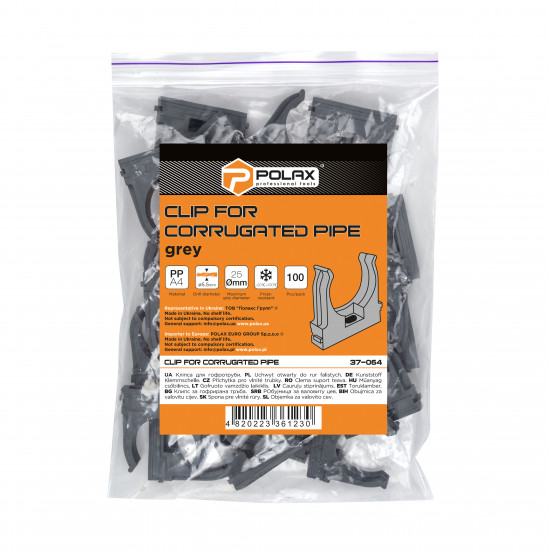 Кліпса для гофри Polax 25 мм 100 шт. (37-064)