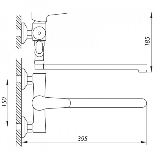 Змішувач для ванни Zerix PUD6 045 (ZX2937)