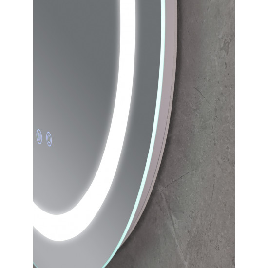 Дзеркало Mixxus PLAIN MC02-60-CASE з LED Touch, Anti-fog, димером, рег. яскравості, годинником (MI6