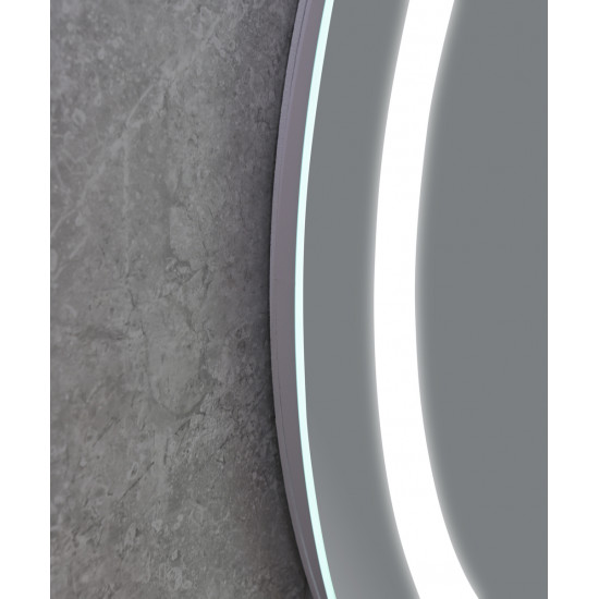 Дзеркало Mixxus PLAIN MC02-60-CASE з LED Touch, Anti-fog, димером, рег. яскравості, годинником (MI6