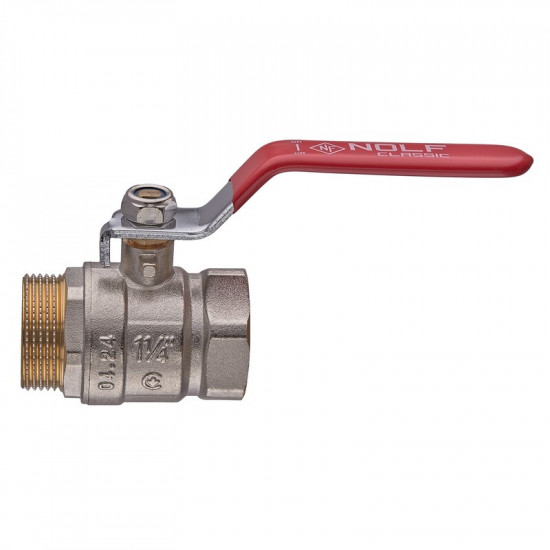 Кран кульовий Nolf classic NFC.621-32-1 1/4" FM ГШВ, ручка "важіль" червона (NF3141)