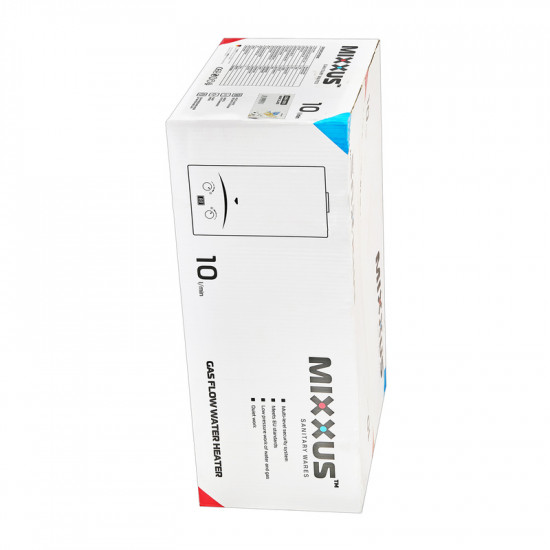 Газова колонка MIXXUS GWH-0610 BASIC GLASS димохідна 10 л/хв (панель зі скла з малюнком) (WH0027)