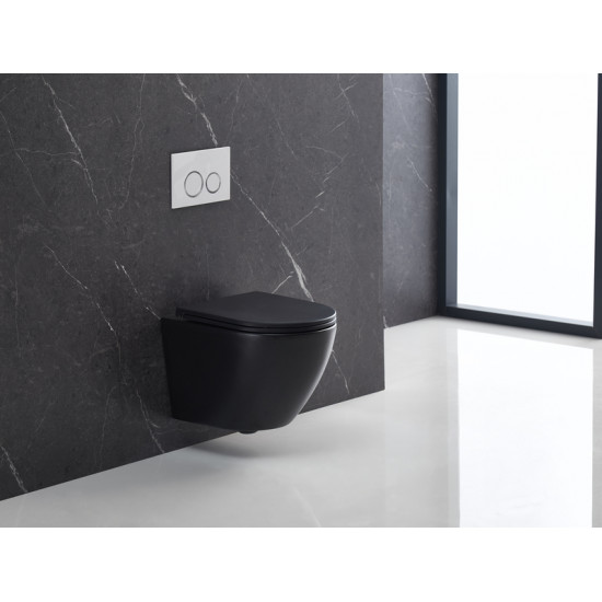 Унітаз підвісний Mixxus Premium ELLIPSE-0303-T3 BLACK 520х365х360mm,система змиву TORNADO 3.0 (MP65