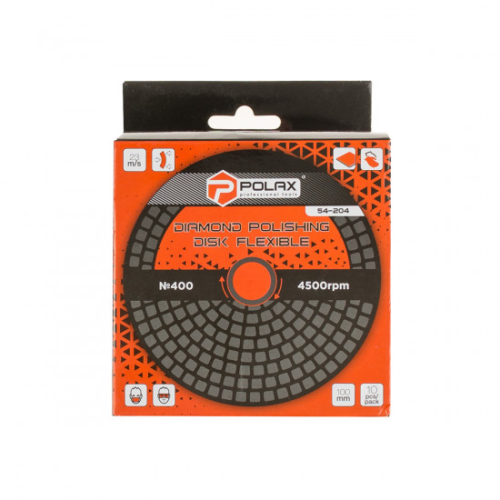 Диск алмазний Polax шліфувальний гнучкий на липучці "Черепашка" 100 мм, P400 (54-204)