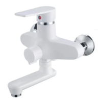 Смеситель для ванной PLAMIX OSCAR-008 EURO SET WHITE (с шлангом, лейкой и кронштейном) (PM0698)