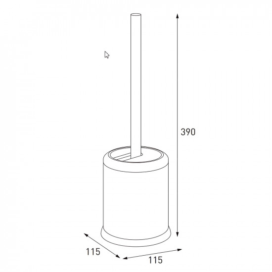 Йоржик для унітазу підлоговий Mixxus Topper-TB0201 Black колір чорний (MI7095)