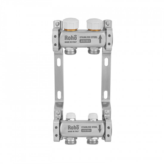 Колектор з термостатичними та запірними клапанами Roho R805-02M - 1"x 2 вих. (RO1072)