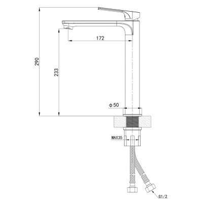 Змішувач для умивальника Mixxus Premium MONE 001 NUT HIGH (MI6769)