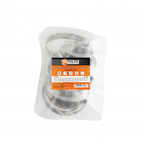 Хомут 60-80 мм нержавіючий Polax черв\'ячний (37-031)