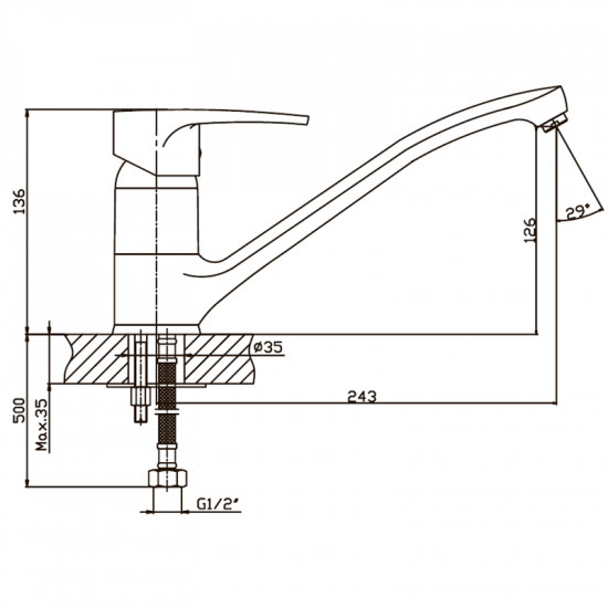 Змішувач для кухні Haiba Ceba 012 (HB0033)