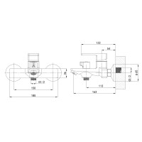 Змішувач для ванни Mixxus Premium LOREN 009 EURO (MI6800)