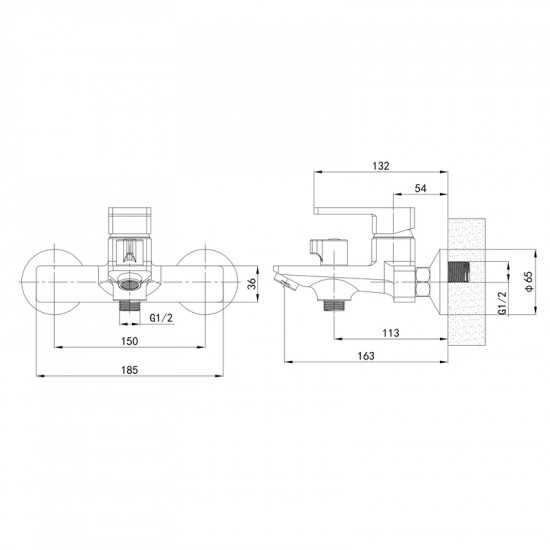 Змішувач для ванни Mixxus Premium LOREN 009 EURO (MI6800)