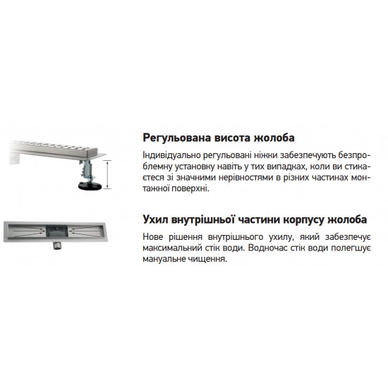 Душовий трап із нержавіючої сталі SUS304 Koer FD01-70x700 (KR3274)